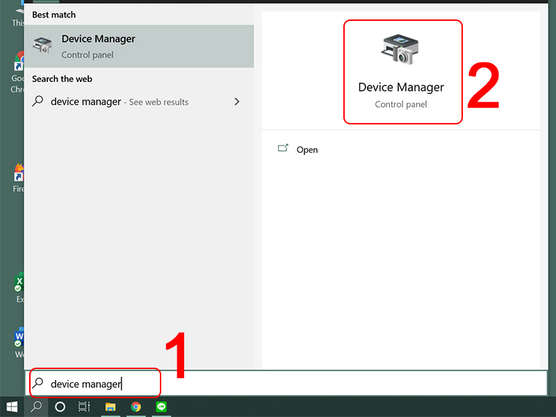 Chọn ứng dụng Device Manager